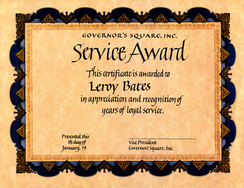 thumbnail: Governors Square certificate